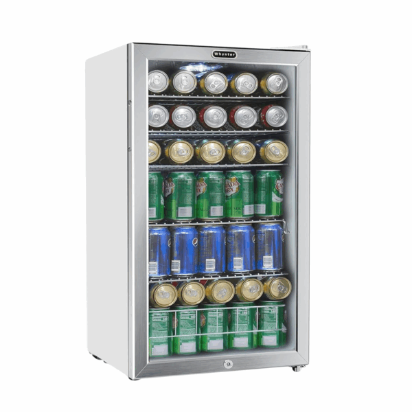 Whynter BR-128WS 17" 127 Can Freestanding Beverage Refrigerator cooler with Lock Stainless Steel