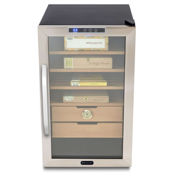 Whynter CHC-251S Stainless Steel 2.5 cu. ft. Cigar Humidor with Spanish Cedar Shelves