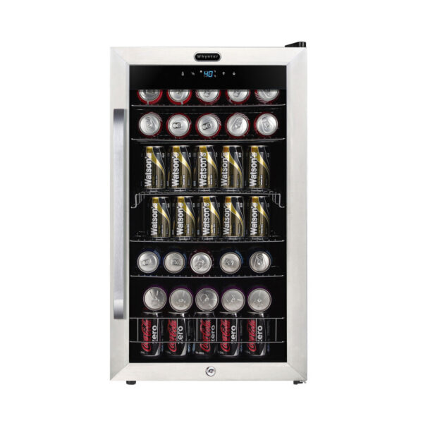 Whynter BR-1211DS 19" 136 Can Freestanding Beverage Refrigerator cooler with Digital Control and Lock Stainless Steel